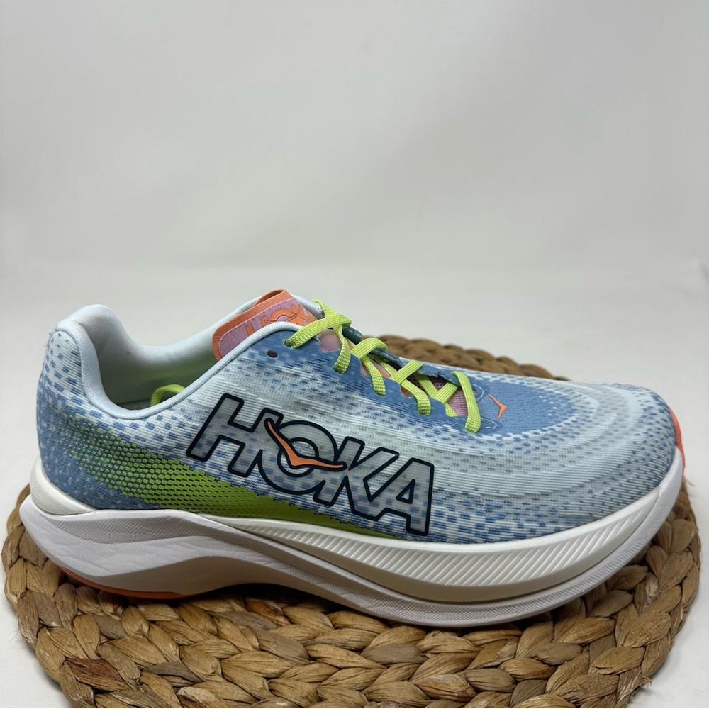 Hoka Blue and Green Athletic Shoes